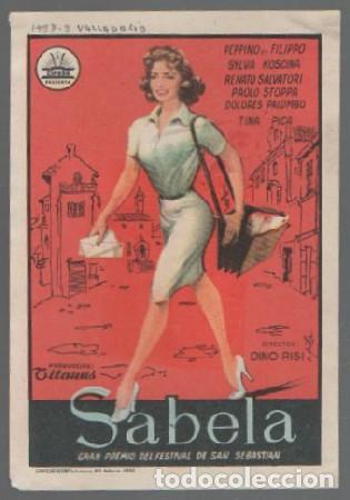 Folhetos de m&atilde;o de filmes antigos de cinema: PROGRAMA DE CINE. SABELA PC-6866