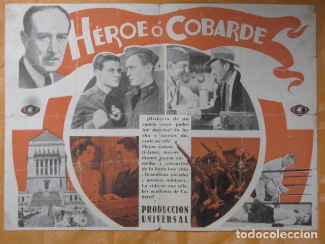 Cine: FOLLETO DE MANO HEROE O COBARDE - Foto 2