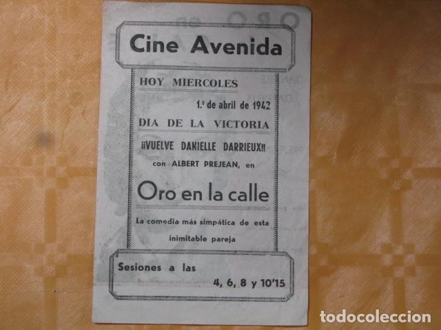 Cine: FOLLETO DE MANO ORO EN LA CALLE - Foto 2