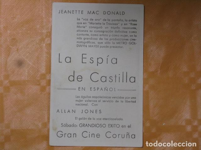 Cine: FOLLETO DE MANO LA ESPIA DE CASTILLA - Foto 2