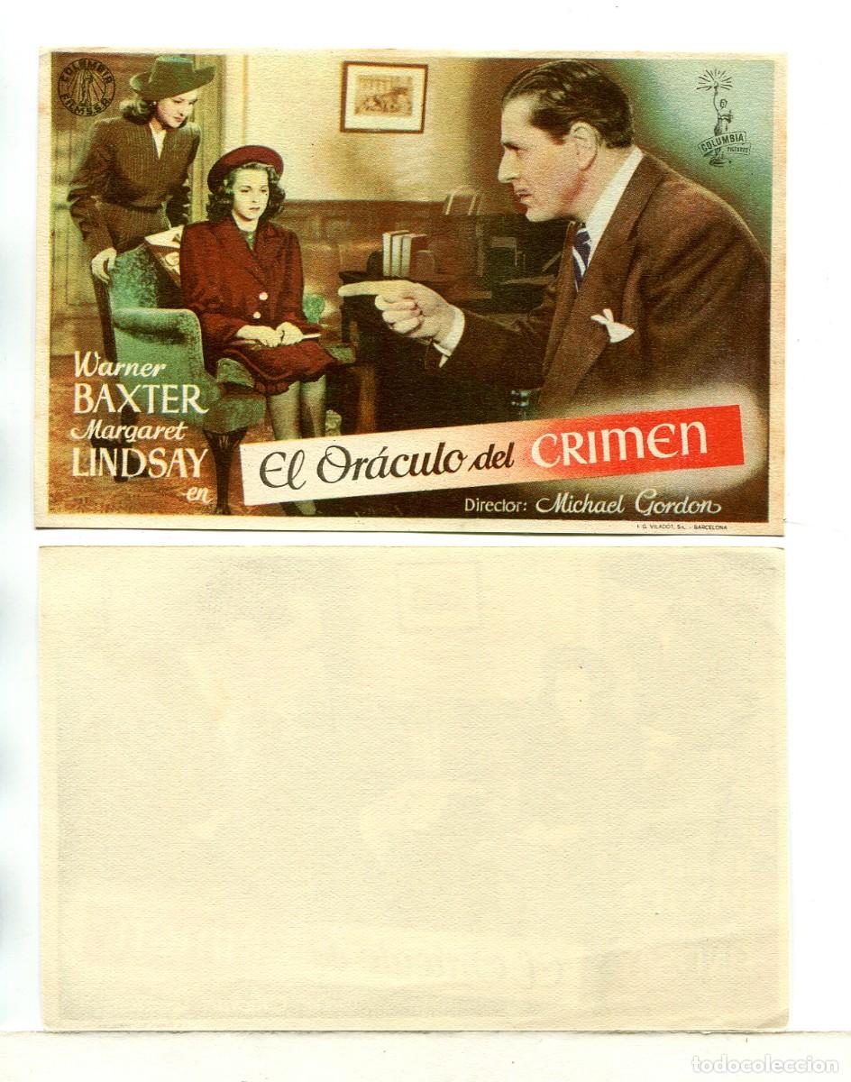 Cine: EL OR&Aacute;CULO DEL CRIMEN, con Warner Baxter. - Foto 1