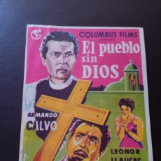  Foglietti di film di film antichi di cinema: EL PUEBLO SIN DIOS CON PUBLICIDAD SALÓN RIALTO , CINE MODERNO Y CINE ORIENTAL