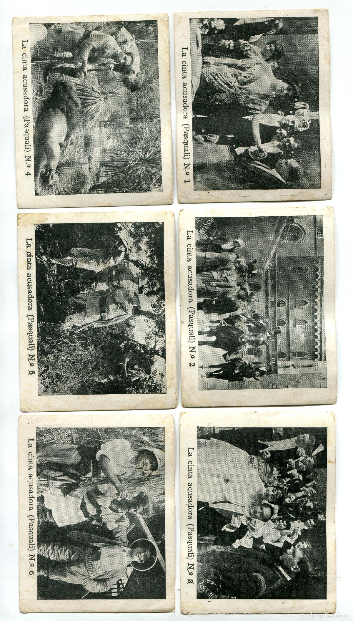  Flyers Publicitaires de films Anciens: LA CINTA ACUSADORA .6 CROMOS- FOTOTIPIAS 7 X 9 cms., COLECCI&Oacute;N COMPLETA. 1913-15.