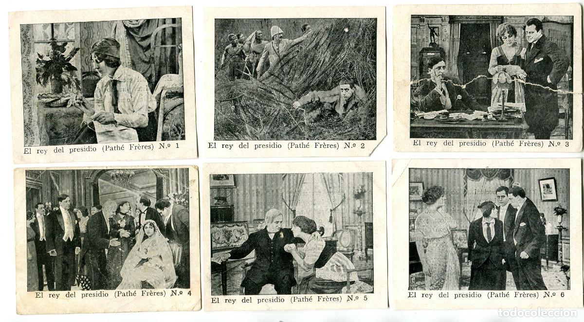 Cine: EL REY DEL PRESIDIO. 6 CROMOS- FOTOTIPIAS 7 X 9 cms., COLECCI&Oacute;N COMPLETA. 1913-15.