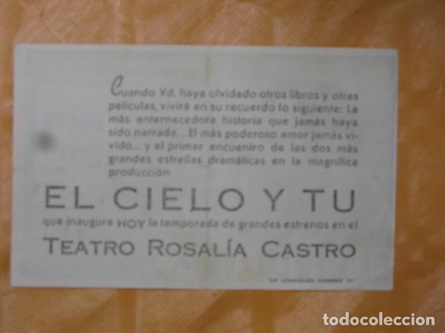 Cine: FOLLETO DE MANO EL CIELO Y TU - Foto 2