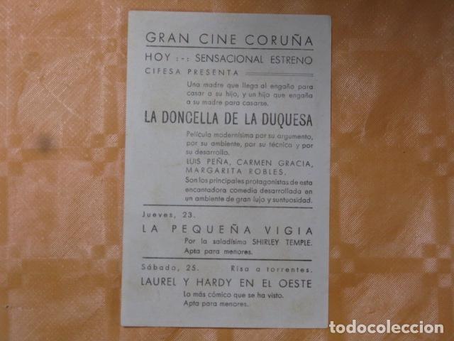 Cine: FOLLETO DE MANO LA DONCELLA DE LA DUQUESA - Foto 2