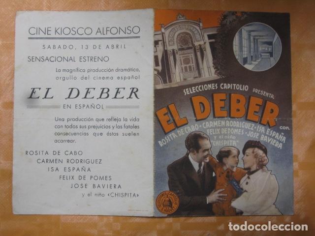 Cine: FOLLETO DE MANO EL DEBER - Foto 1