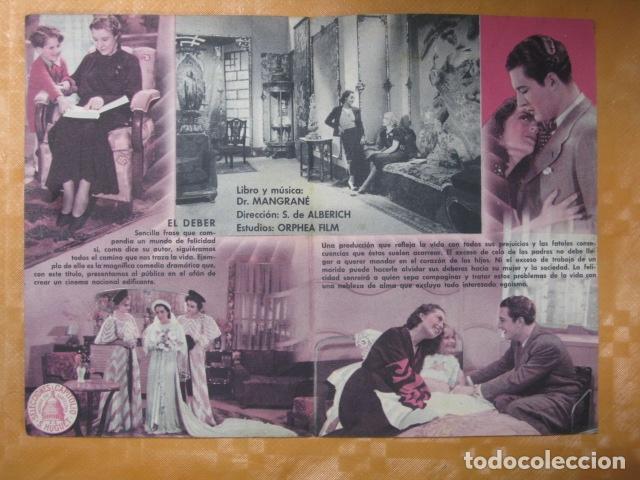 Cine: FOLLETO DE MANO EL DEBER - Foto 2