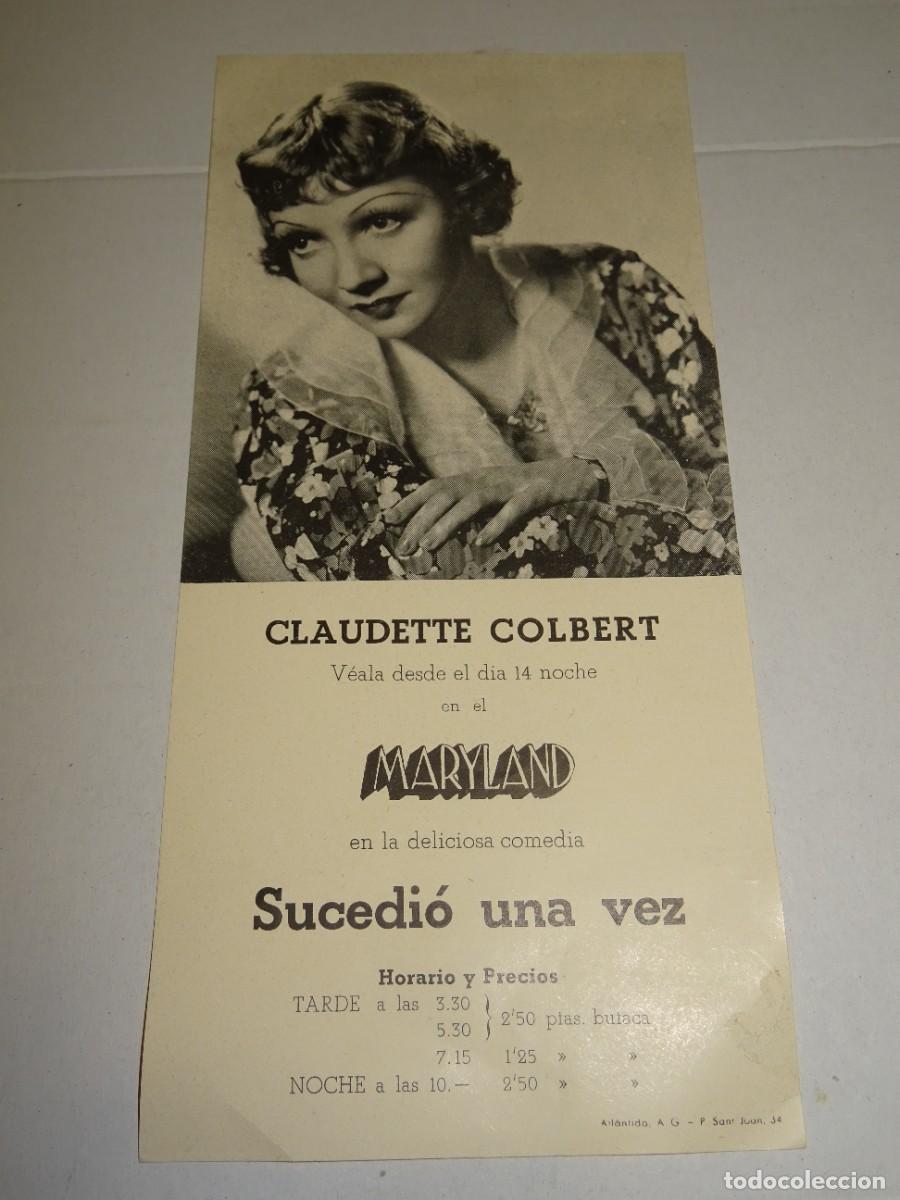 Cine: PROGRAMA DE CINE - CLAUDETTE COLBERT EN MARYLAND - BUEN ESTADO - Foto 1