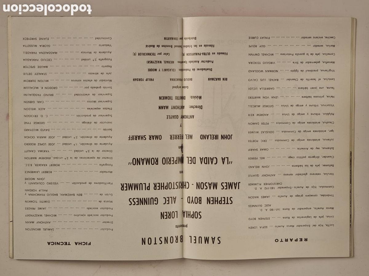Cine: Gu&iacute;a Programa Cine Novedades La Ca&iacute;da del Imperio Romano - Sof&iacute;a Loren Stephen Boyd - Foto 12