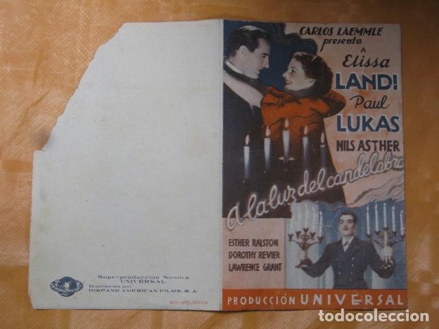 Cine: FOLLETO DE MANO A LA LUZ DEL CANDELABRO - Foto 1