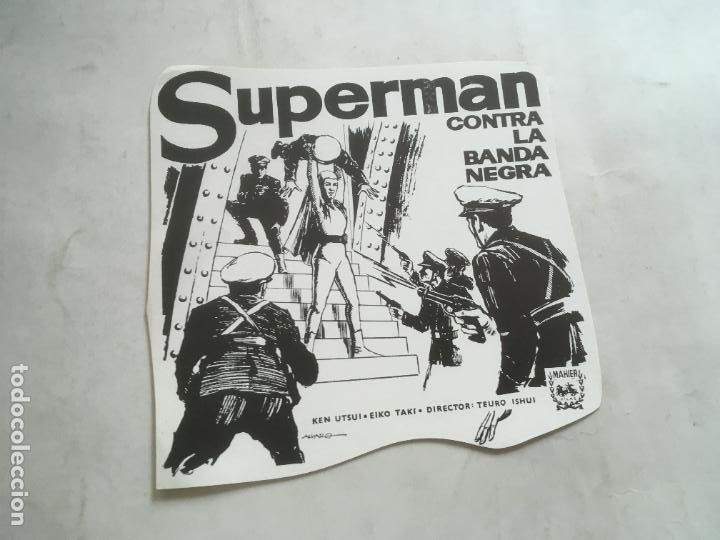  Foglietti di film di film antichi di cinema: superman contra la banda negra cliche de prensa folleto de mano original estreno
