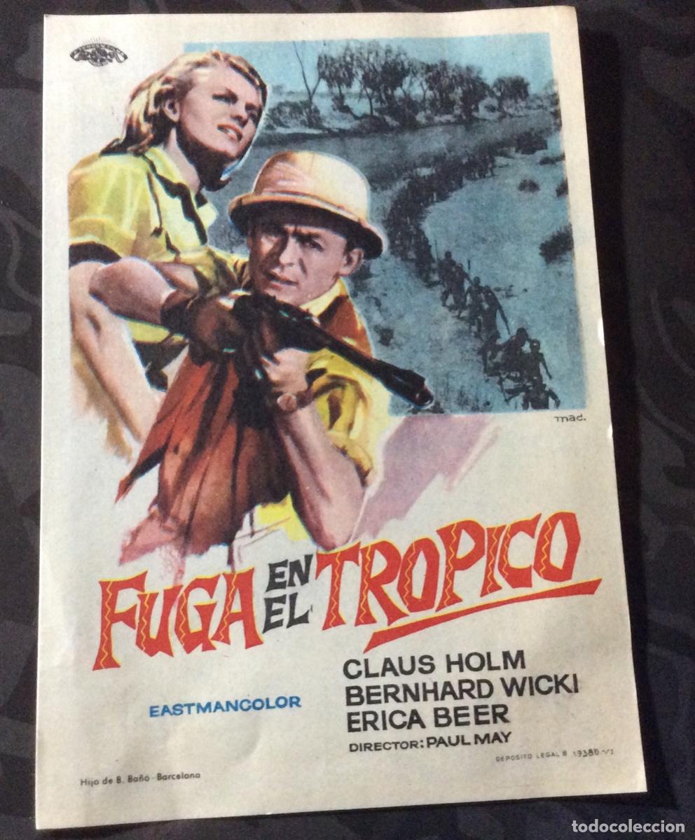  Foglietti di film di film antichi di cinema: FOLLETO DE MANO FUGA EN EL TR&Oacute;PICO. SIN PUBLICIDAD
