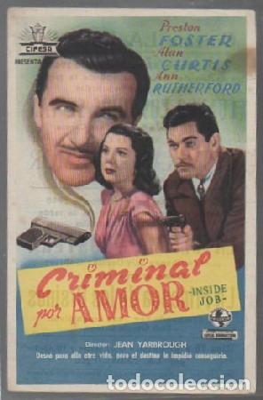 Cine: PROGRAMA DE CINE. CRIMINAL POR AMOR PC-6952 - Foto 1