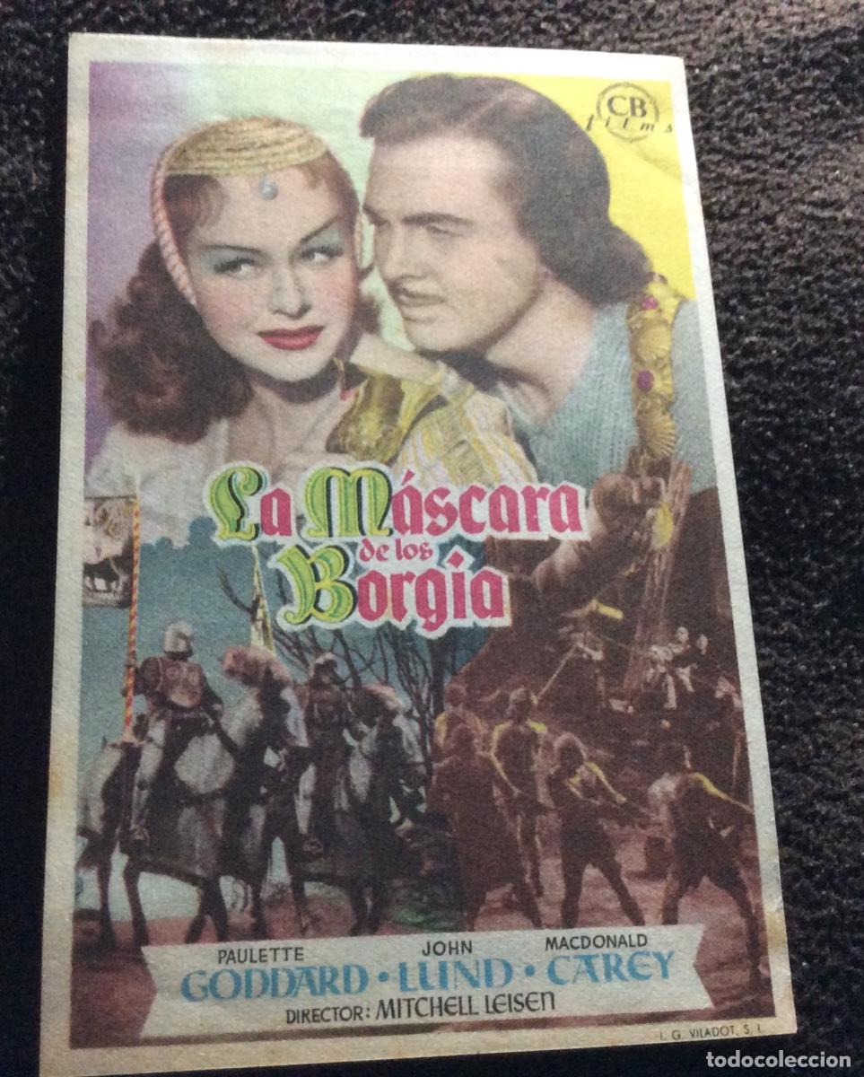  Foglietti di film di film antichi di cinema: FOLLETO DE MANO LA MASCARA DE LOS BORGIA. PUBLICIDAD ASTORIA FEMINA