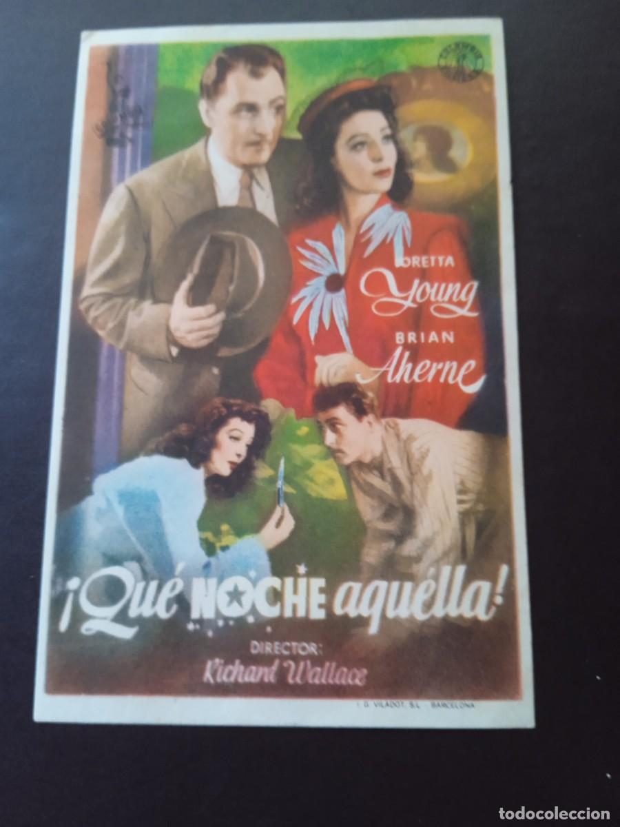 Folhetos de m&atilde;o de filmes antigos de cinema: Que noche aquella