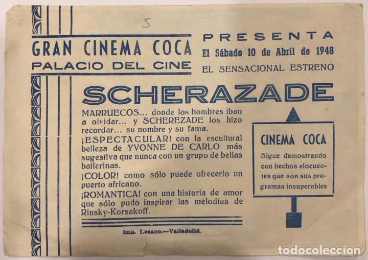 Cine: PROGRAMA DE CINE. SCHERAZADE. CON PUBLICIDAD - Foto 2