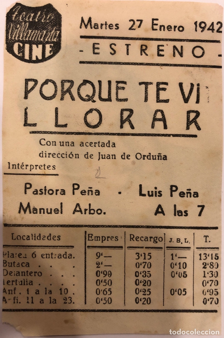 Cine: PROGRAMA DE CINE. LUIS PE&Ntilde;A. CIFESA. CON PUBLICIDAD - Foto 2