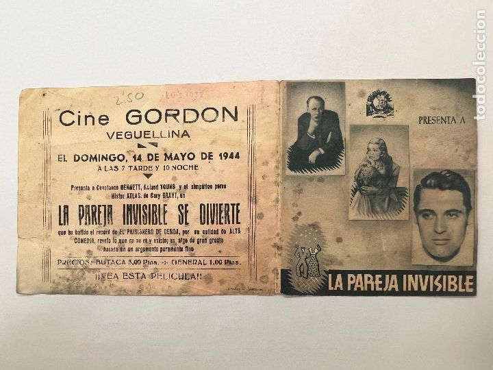 Flyers Publicitaires de Films Anciens: PROGRAMA DE CINE. LA PAREJA INVISIBLE SE DIVIERTE. CON PUBLICIDAD