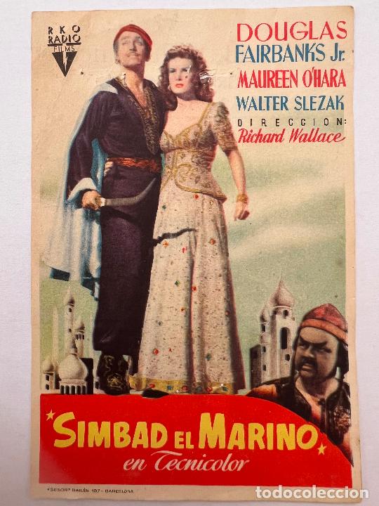 Cine: PROGRAMA DE CINE. SIMBAD EL MARINO. CON PUBLICIDAD. - Foto 1