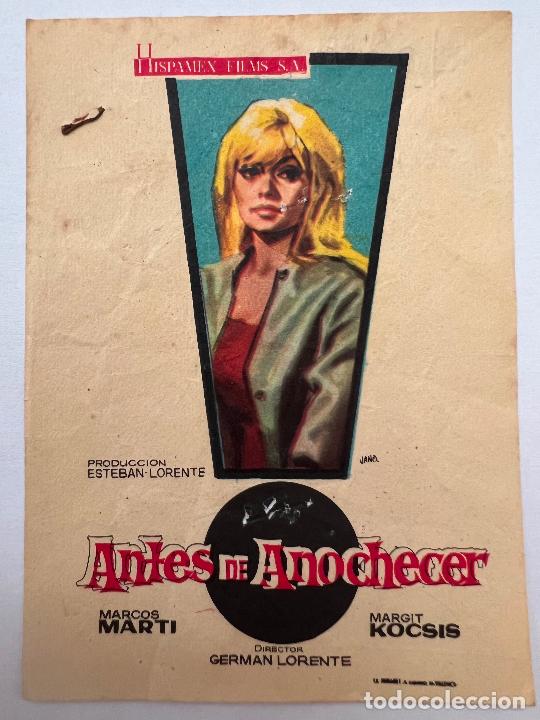 Cine: PROGRAMA DE CINE. ANTES DE ANOCHECER. SIN PUBLICIDAD. - Foto 1