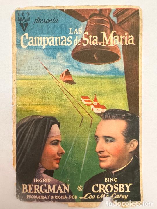 Cine: PROGRAMA DE CINE. LAS CAMPANAS DE STA MARIA. CON PUBLICIDAD. - Foto 1