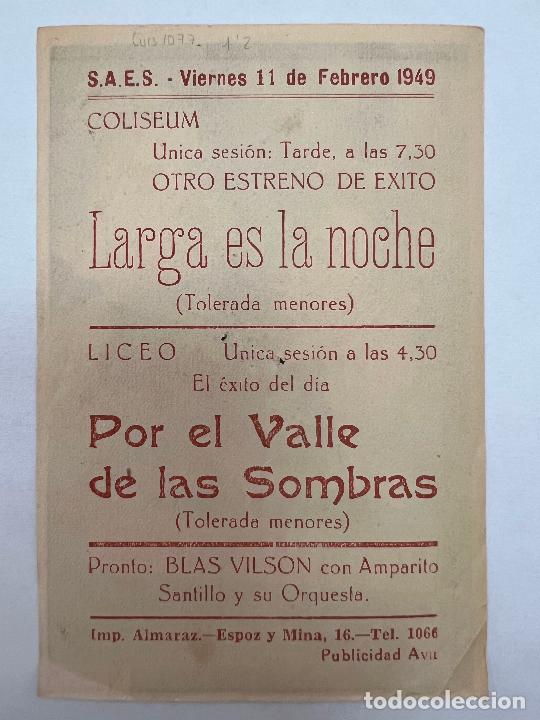 Cine: PROGRAMA DE CINE. LARGA ES LA NOCHE. CON PUBLICIDAD. - Foto 2