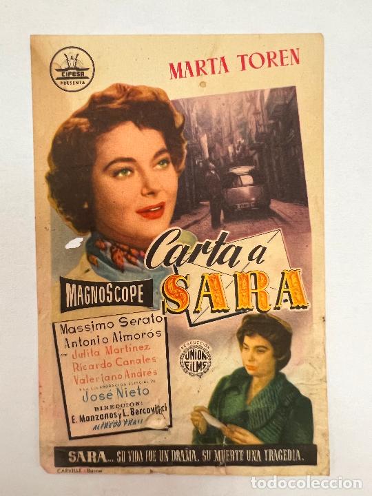 Cine: PROGRAMA DE CINE. CARTA A SARA. SIN PUBLICIDAD. - Foto 1