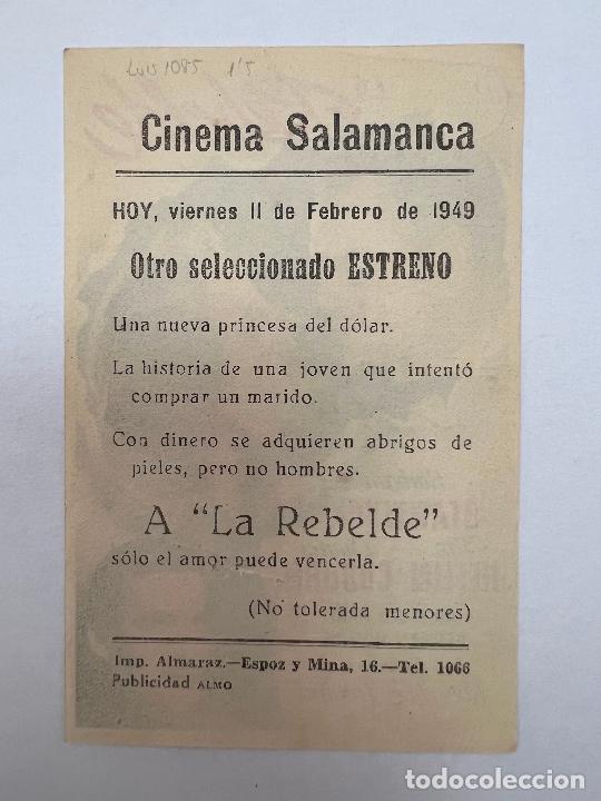 Cine: PROGRAMA DE CINE. LA REBELDE. CON PUBLICIDAD. - Foto 2