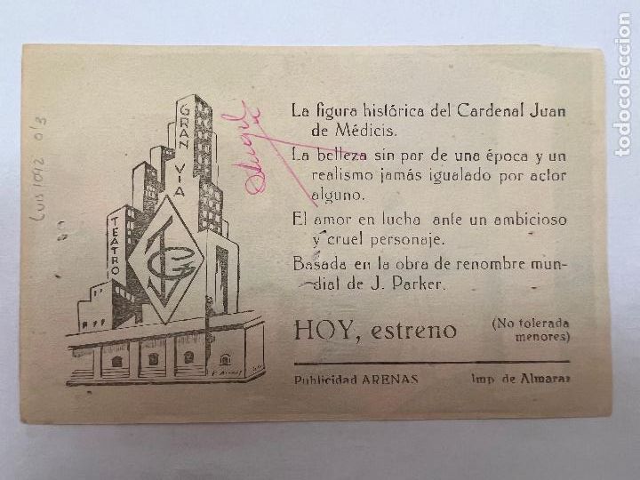 Cine: PROGRAMA DE CINE. EL CARDENAL. CON PUBLICIDAD. - Foto 2