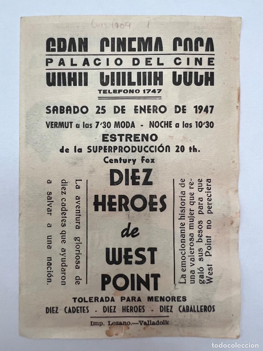 Cine: PROGRAMA DE CINE. DIEZ H&Eacute;ROES DE WEST POINT. CON PUBLICIDAD. - Foto 2
