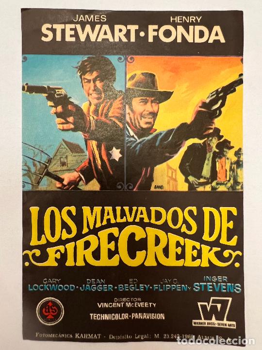 Cine: PROGRAMA DE CINE. LOS MALVADOS DE FIRECREEK. SIN PUBLICIDAD. - Foto 1