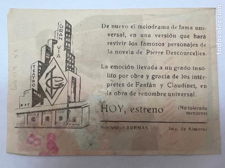 Cine: PROGRAMA DE CINE. LOS DOS PILLETES. CON PUBLICIDAD. - Foto 2