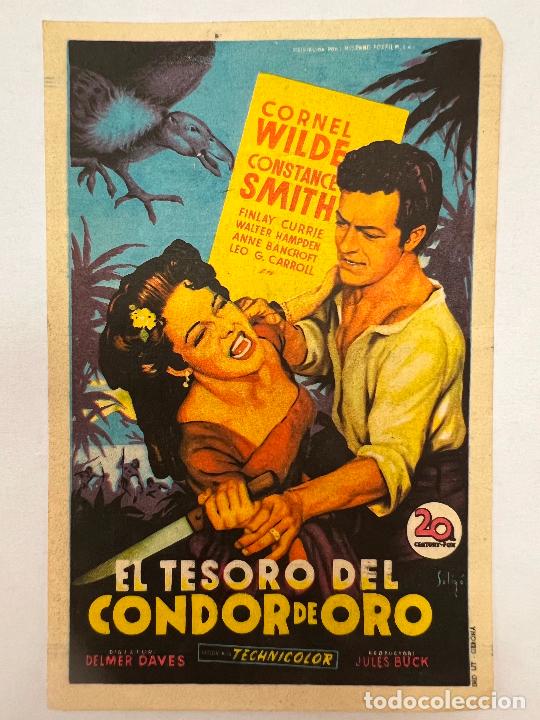 Cine: PROGRAMA DE CINE. EL TESORO DEL CONDOR DE ORO. CON PUBLICIDAD. - Foto 1