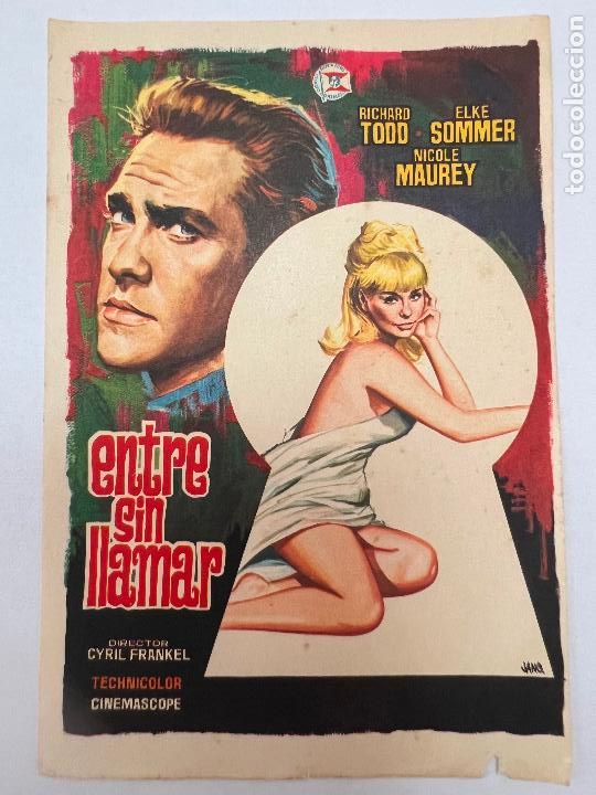 Flyers Publicitaires de Films Anciens: PROGRAMA DE CINE. ENTRE SIN LLAMAR. SIN PUBLICIDAD.