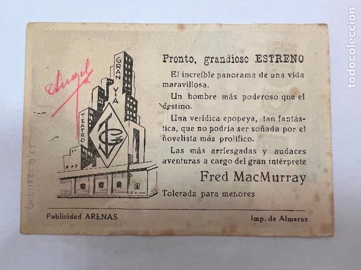 Cine: PROGRAMA DE CINE. EL CAPITAN EDDIE. CON PUBLICIDAD. - Foto 2