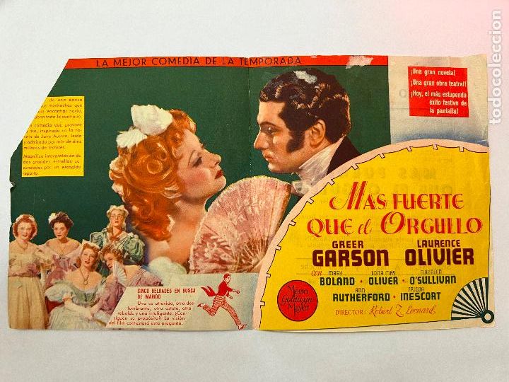 Flyers Publicitaires de Films Anciens: PROGRAMA DE CINE. MAS FUERTE QUE EL ORGULLO. CON PUBLICIDAD.