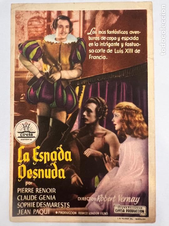 Cinema: PROGRAMA DE CINE. LA ESPADA DESNUDA. SIN PUBLICIDAD.