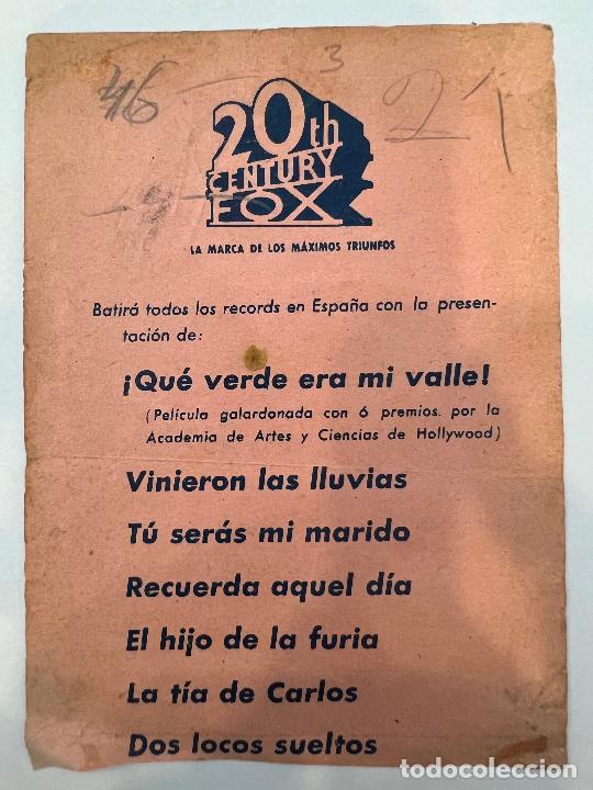 Cine: PROGRAMA DE CINE. EL SIGNO DEL ZORRO. CON PUBLICIDAD. - Foto 2