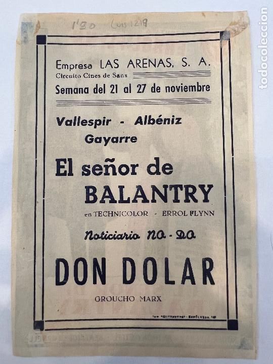 Cine: PROGRAMA DE CINE. EL SE&Ntilde;OR DE BALANTRY. CON PUBLICIDAD. - Foto 2