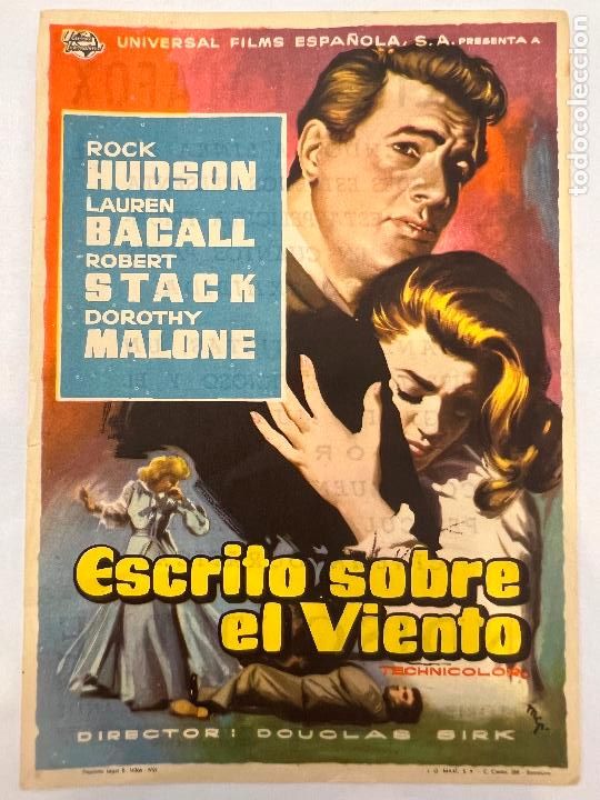 Cine: PROGRAMA DE CINE. ESCRITO SOBRE EL VIENTO. CON PUBLICIDAD. - Foto 1