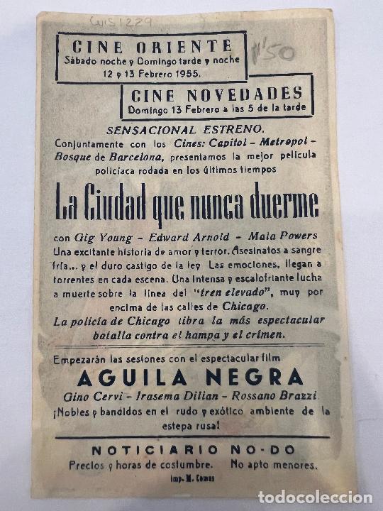 Cine: PROGRAMA DE CINE. LA CIUDAD QUE NUNCA DUERME. CON PUBLICIDAD. - Foto 2