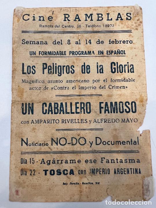 Cine: PROGRAMA DE CINE. LOS PELIGROS DE LA GLORIA. CON PUBLICIDAD. - Foto 2