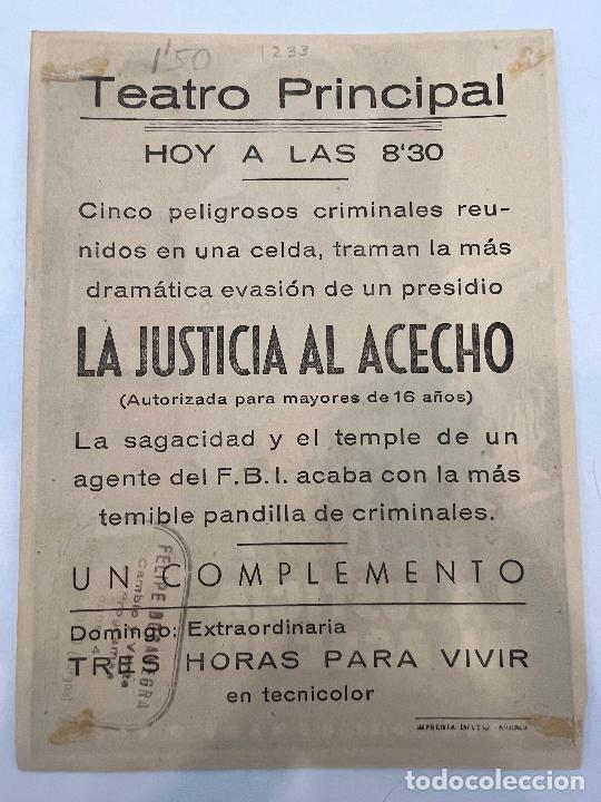 Cine: PROGRAMA DE CINE. LA JUSTICIA AL ACECHO. CON PUBLICIDAD. - Foto 2