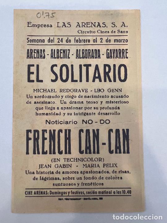 Cine: PROGRAMA DE CINE. EL SOLITARIO. CON PUBLICIDAD. - Foto 2