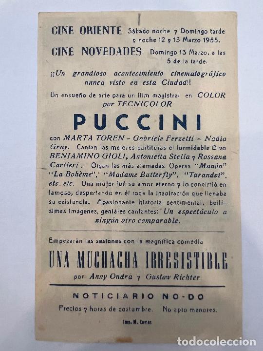 Cine: PROGRAMA DE CINE. PUCCINI. CON PUBLICIDAD. - Foto 2