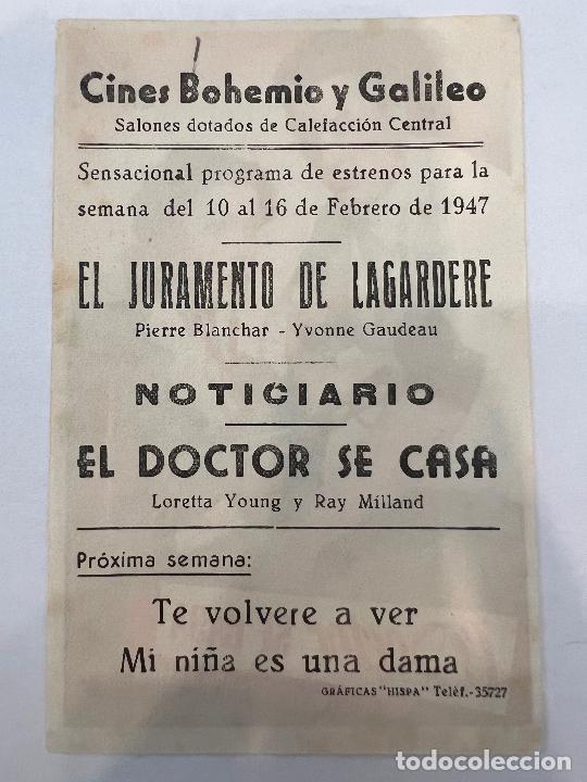 Cine: PROGRAMA DE CINE. EL DOCTOR SE CASA. CON PUBLICIDAD. - Foto 2