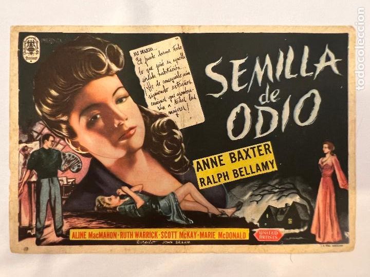 Cine: PROGRAMA DE CINE. SEMILLA DE ODIO. CON PUBLICIDAD. - Foto 1