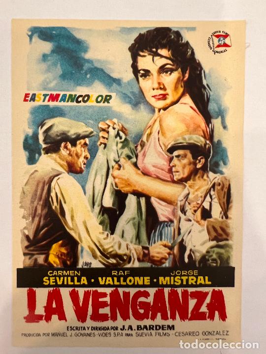 Folhetos de m&atilde;o de filmes antigos de cinema: PROGRAMA DE CINE. LA VENGANZA. CARMEN SEVILLA. SIN PUBLICIDAD.