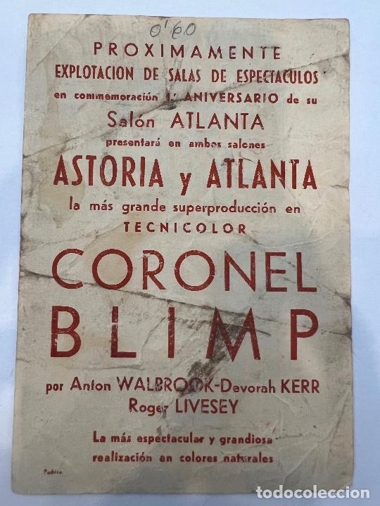 Cine: PROGRAMA DE CINE. CORONEL BLIMP. CON PUBLICIDAD. - Foto 2